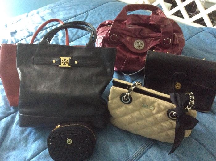 Designer handbags, including Tory Burch, Kate Spade and Coach