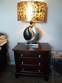 Night stand and lamp