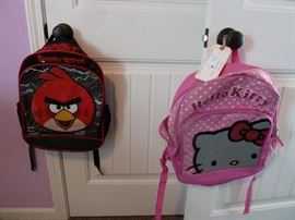 Angry bird and Hello Kitty back packs