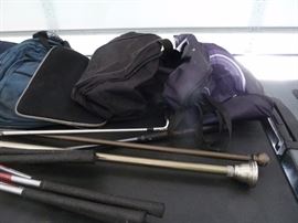 Golf clubs, curtain rods