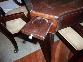 Card/game table with chairs on casters