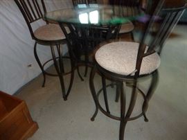 Pub table and 3 chairs