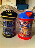 Batman & Superman canisters.