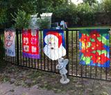 Tons of holiday banners!  And garden ornaments too!