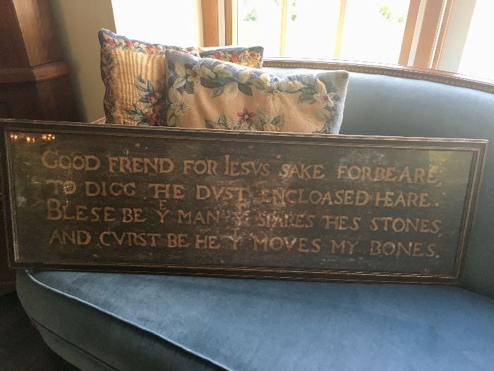Very old framed proverb