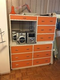 This desk and dresser unit has been stacked to make more space for us but it is really two great pieces. Perfect for a kids room or extra storage anywhere. 