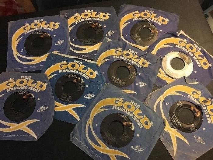 A collection of Elvis Presley 45s!