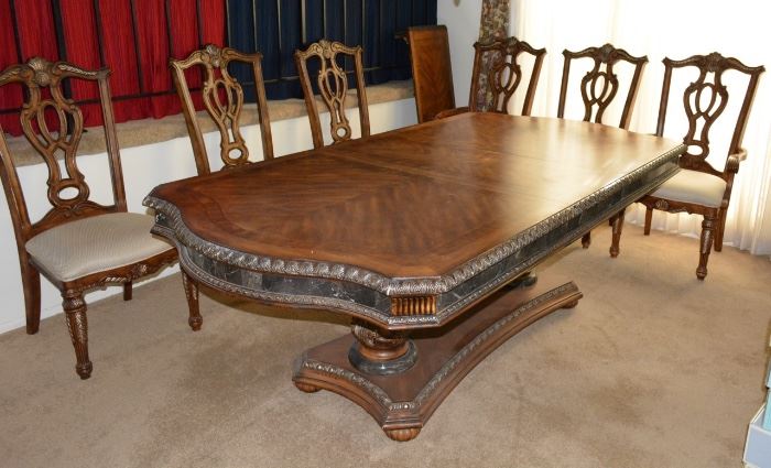 Beautiful Formal Dining Room Set with six chairs and leaves