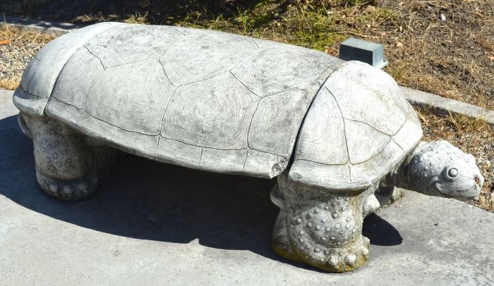 Large Cement Turtle Seat