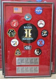 Framed NASA Gemini Patches