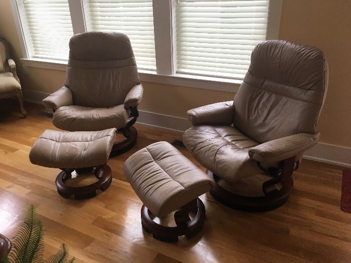 Two Ekornes Stressless chairs. Excellent condition. 
