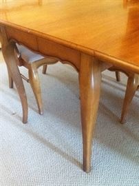upclose view of dining table legs