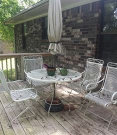 wrought iron white patio set