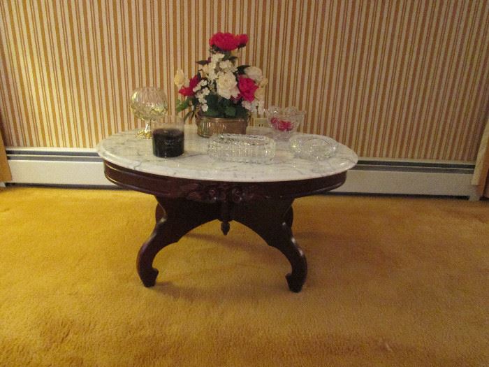 Low Marble Top Oval table