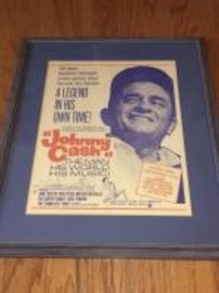 Framed Johnny Cash poster