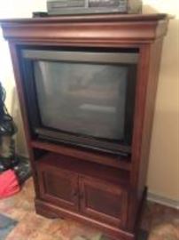 GE TV with entertainment center