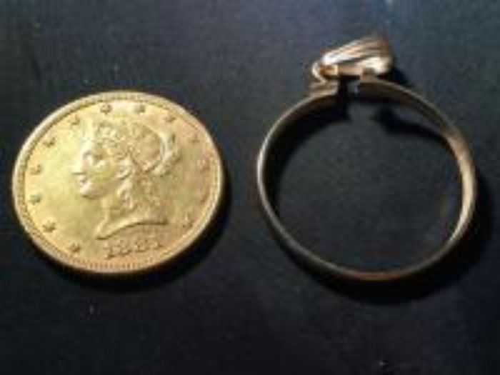 gold coin with bezzel