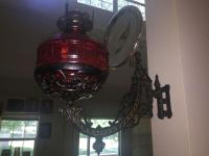 wrought iron kerosene wall lantern