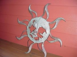 Sun wall sculpture, heavy metal