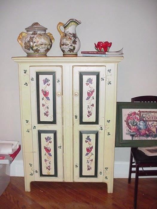 1995 hand-painted cabinet with fruit panels