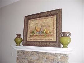 Decorative artwork; pair elephant handle vases