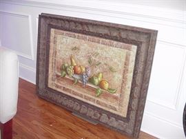 Huge still life, fruit arrangement against tile