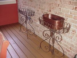 Wire planters and copper planters inside
