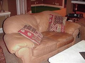 Leather loveseat