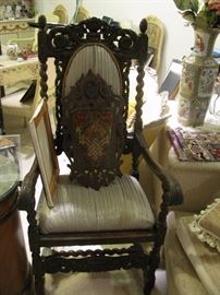 GREAT WALL POCKET ON GERMAN CARVED CHAIR