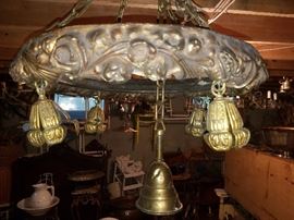 large and unusual relief work antique chandlelier