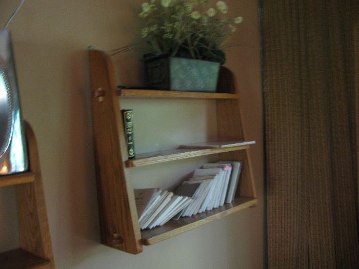 ONE OF PAIR OF HANGING SHELVES