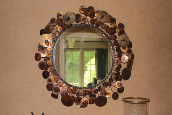 Burnished Brass one of a kind Sculptural Mirror