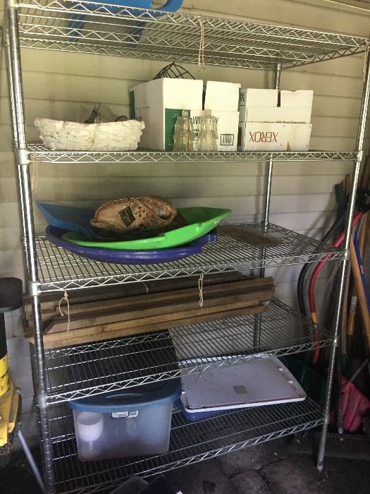 Shed shelving and various garden supplies!