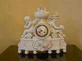 STUNNING BLANC de CHINE MANTEL CLOCK