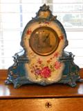 BEAUTIFUL GERMAN PORCELAIN CLOCK ca 1890