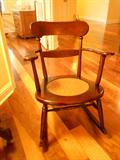 LOVINGLY RESTORED ROCKER WITH NEW LEATHER SEAT