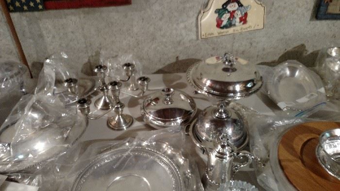 Large lot of silver plate.