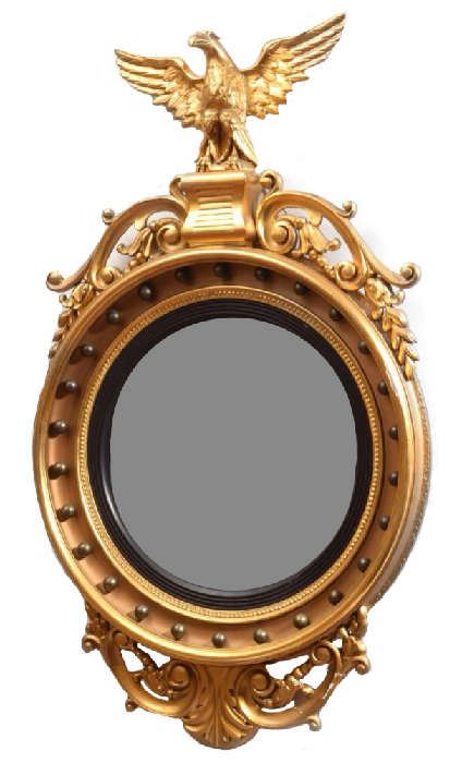 16 -  Monumental Federal 19th Century American Giltwood Bull's Eye Mirror