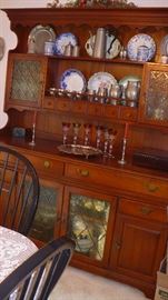 VERY NICE BREAKFRONT FLO BLUE CANDLE STICKS