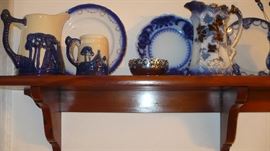 OLD FLO BLUE PLATES, PITCHER, SLEEPY EYE PITCHERS