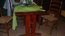 FARM TABLE AND CHAIRS