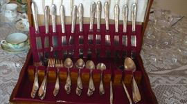 SILVER PLATE FLATWARE AND BOX