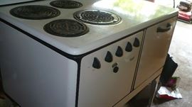ENAMEL ELECTRIC STOVE WWII STYLE