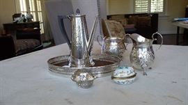 Sterling silver items, Limoges egg box