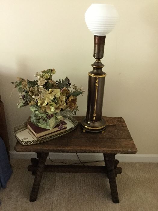 low side table and lamp