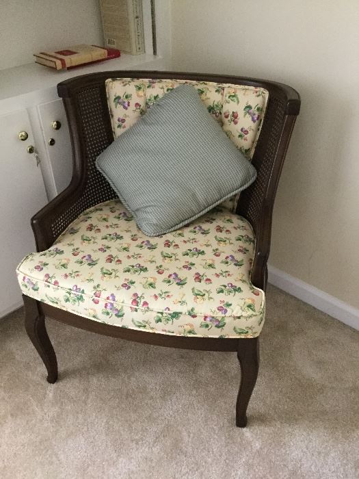 upholstered and cane side chair