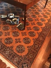 Rust Karistan carpet. large size. very nice colors and condition. hand loomed.