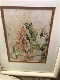 gorgeous framed water color. one of two
