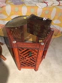 neat rattan small coffee or side table