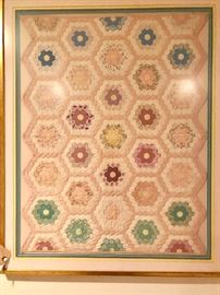 baby quilt. gorgeous antique. framed well.